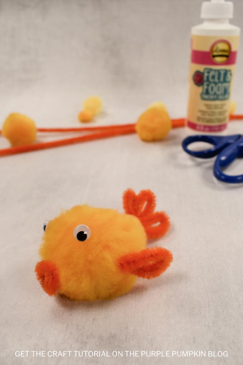 Goldfish Craft Made with Pipe Cleaners and Pompoms