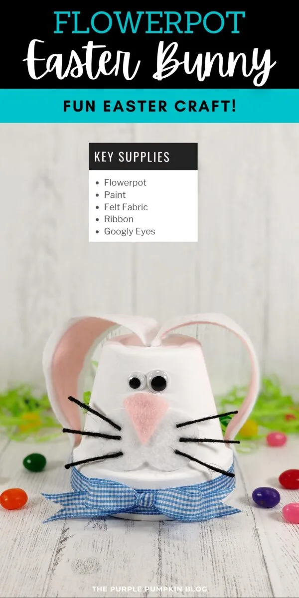Super Cute Flowerpot Easter Bunny Craft with Free Printable Pattern