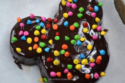 Mickey Brownie Covered in Rainbow Sprinkles