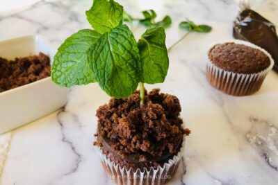 Mint Sprig in Cupcake