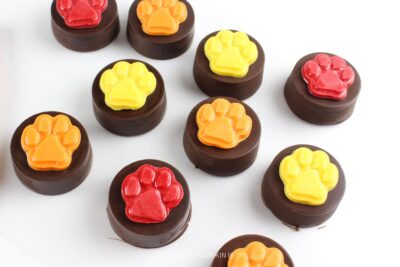 Oreo Cookies with Paw Print Candy On Top