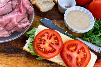 Provolone and Tomato on Baguette