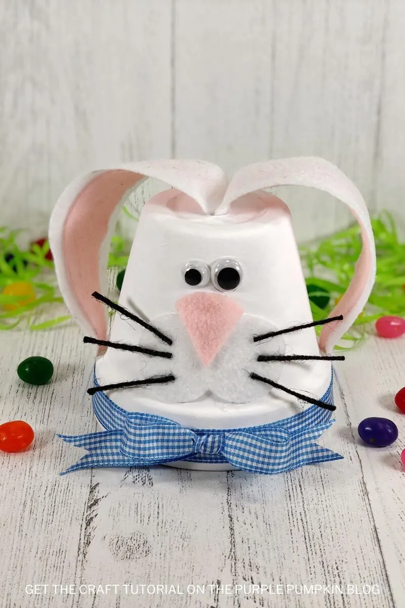 Super Cute Flowerpot Easter Bunny Craft with Free Printable Pattern