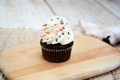 Sprinkles Added to Cupcakes