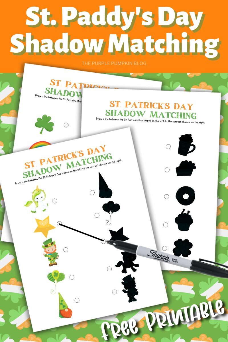 St. Paddy's Day Shadow Matching Free Printable