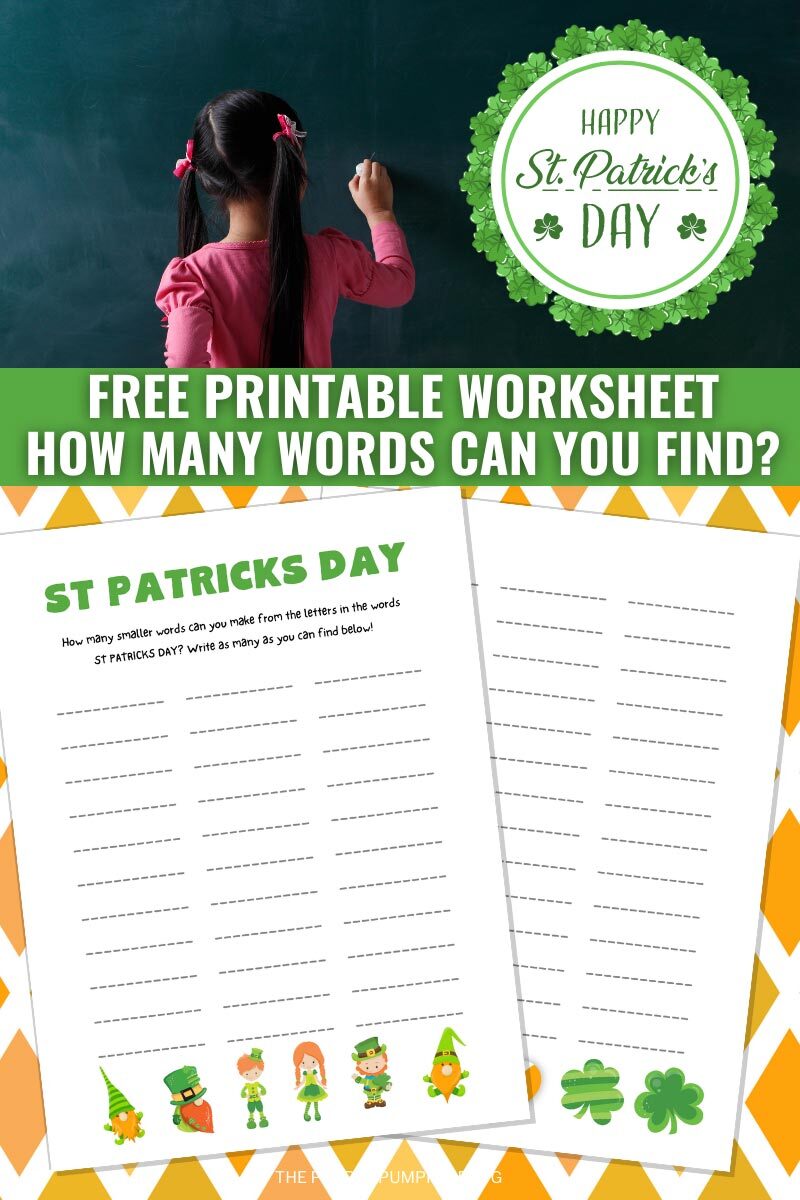 St. Patrick's Day - Free Printable Worksheet - How Many Words Can You Find