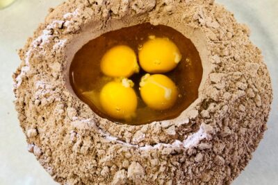 Adding Eggs to Brownie Mix