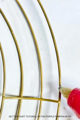 Adding Glue to Wreath Wire