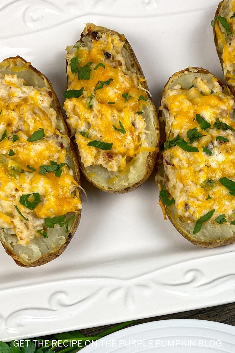 Baked Potatoes Stuffed with Jalapeno Poppers Stuffing
