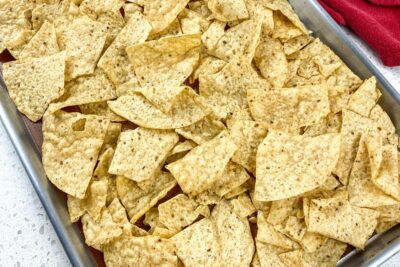 Baking Sheet with Tortilla Chips