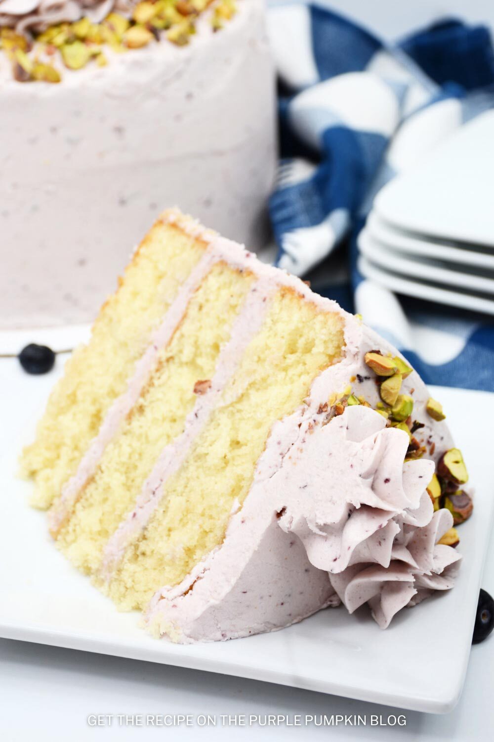 Blueberry Frosted Layer Cake