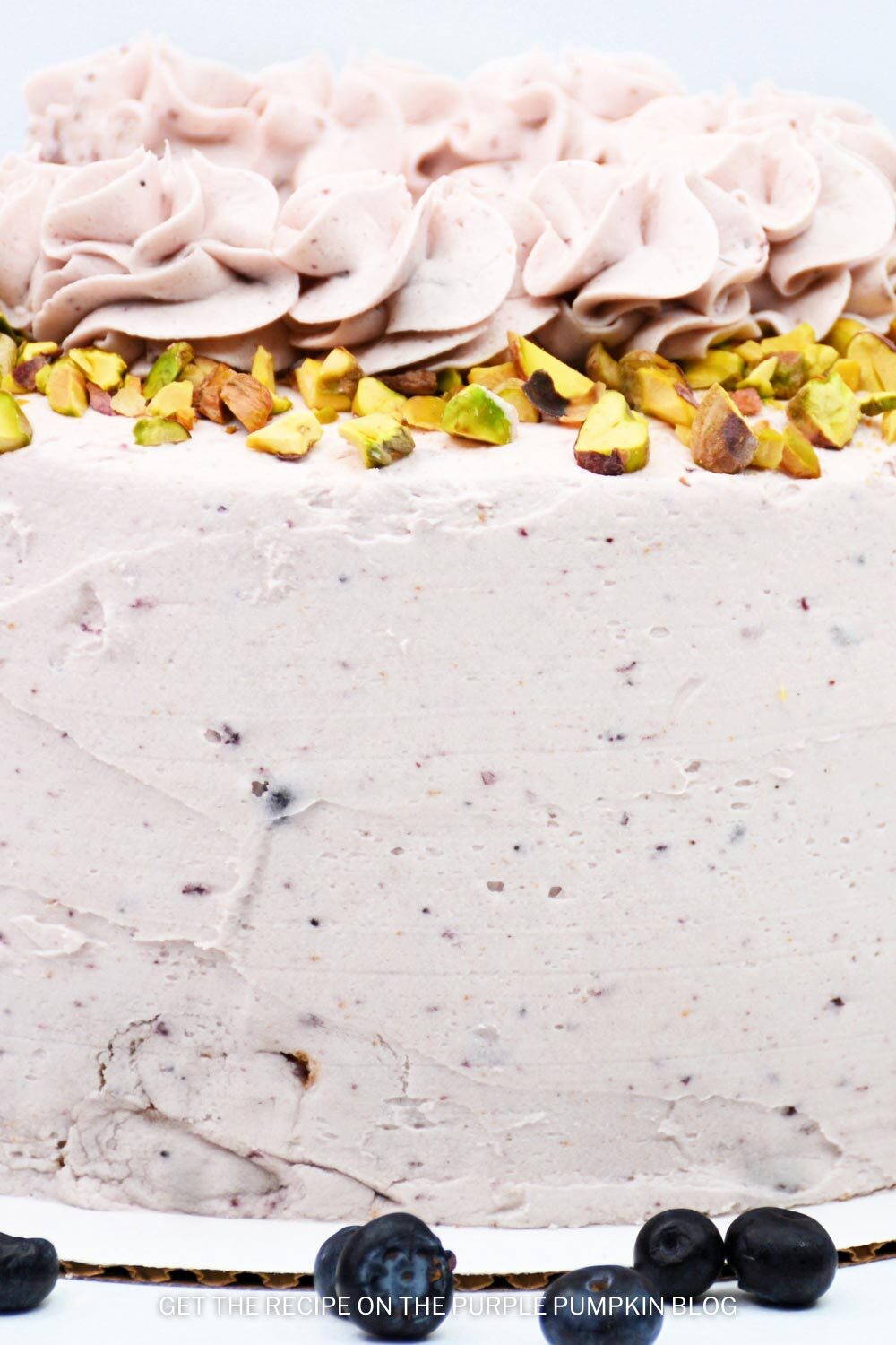 Blueberry Layer Cake Topped with Pistachios