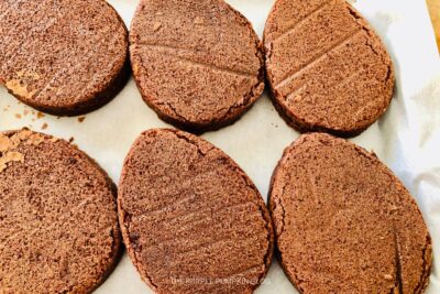 Cut Egg-Shape Brownies