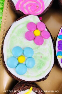 Easter Egg Brownies with Candy Flowers