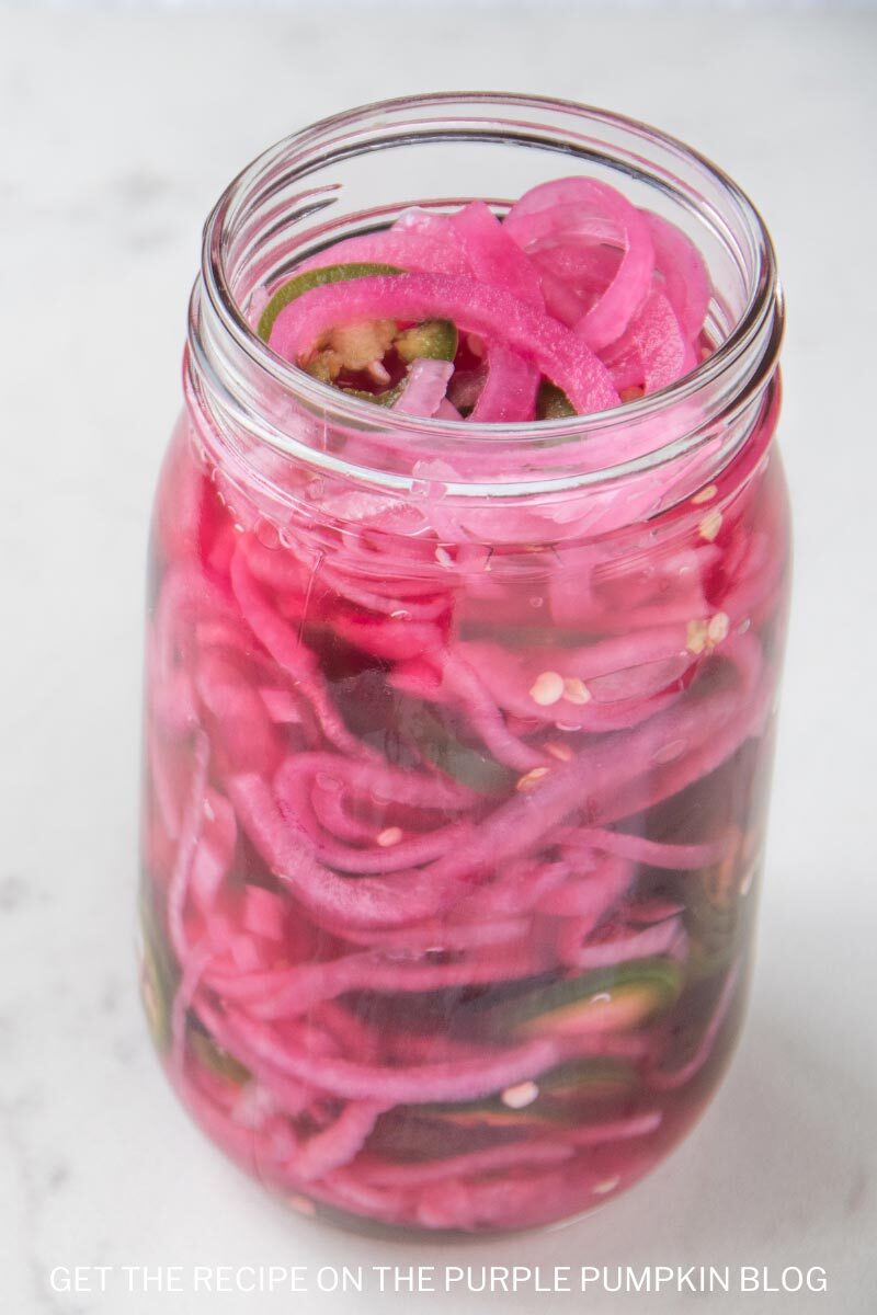 Easy Pickled Red Onions with Jalapenos