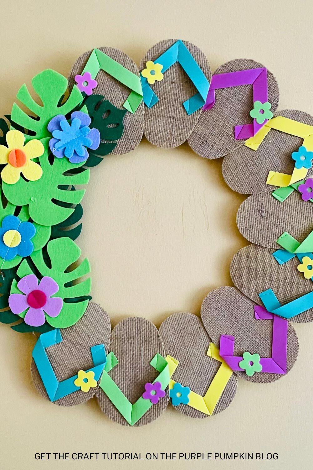 Flower and Flip Flop Wreath for Summer