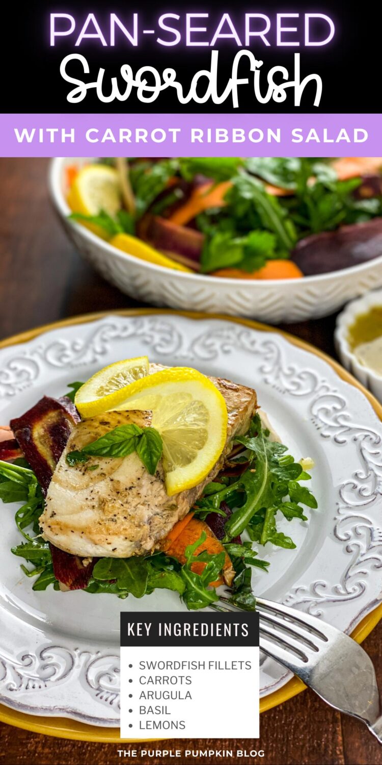 Ingredients for Pan-Seared Swordfish with Carrot Ribbon Salad