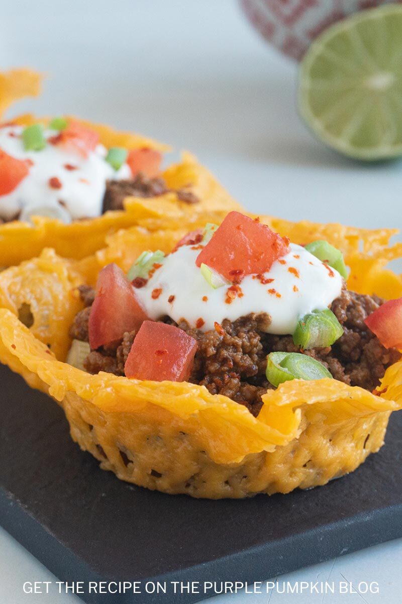 Low Carb Cheese Cups with Taco Filling