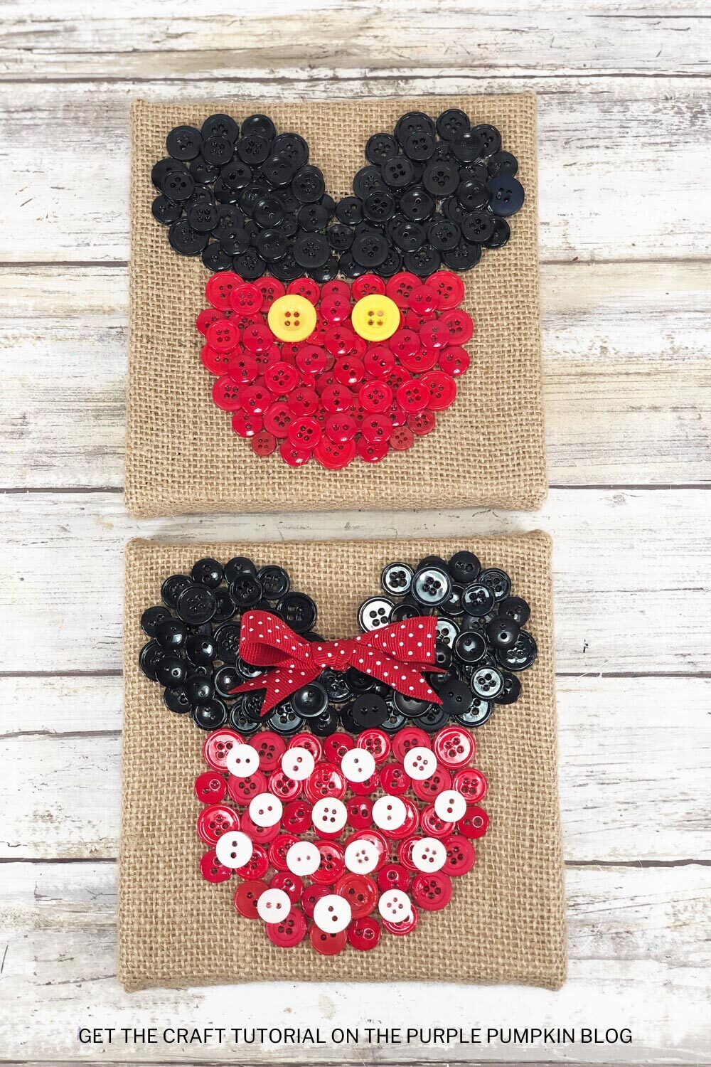 Mickey & Minnie Mouse Button Art