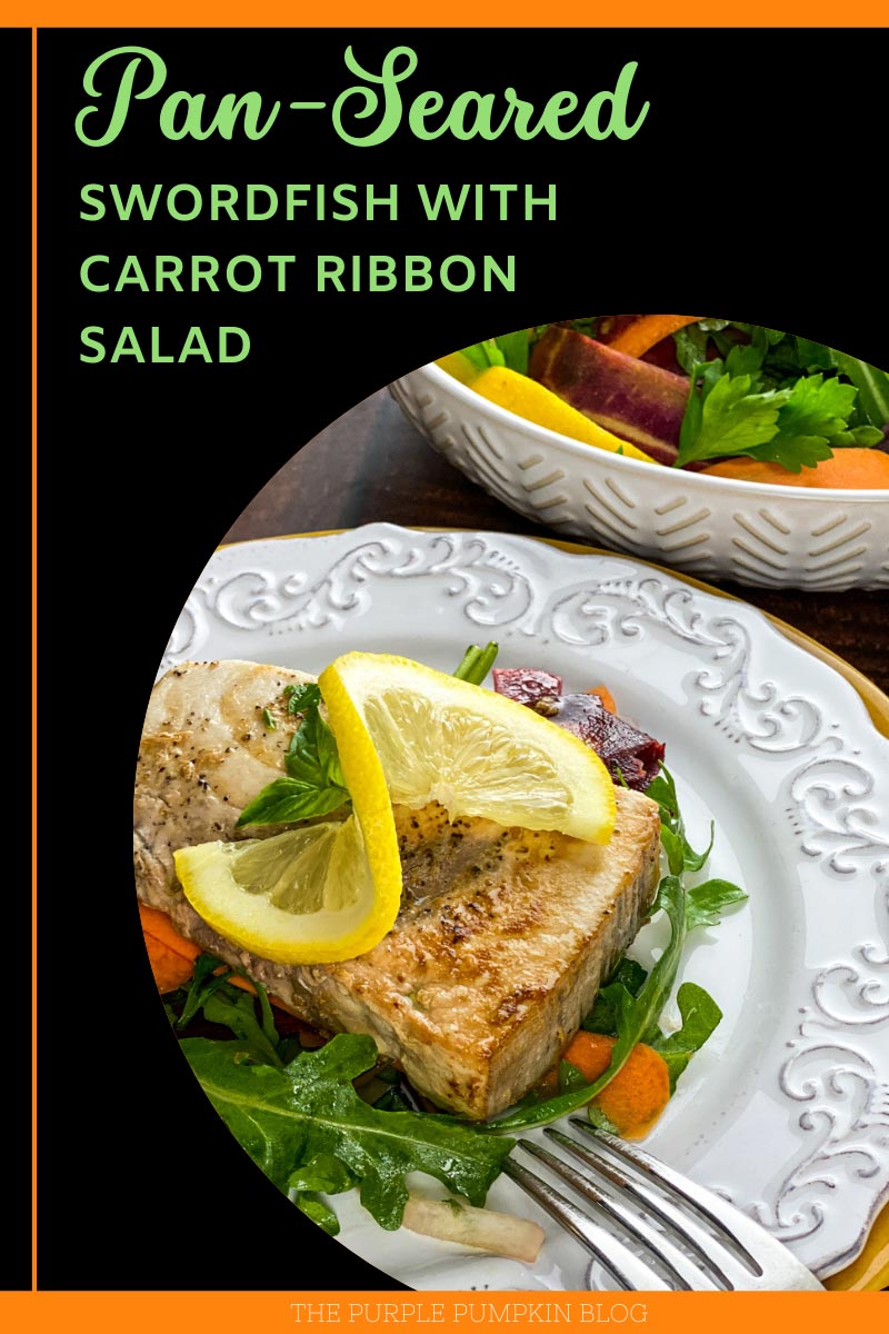 Pan-Seared Swordfish with Carrot Ribbon Salad