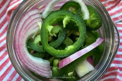 Red Onion and Jalapeno Slices in Jar