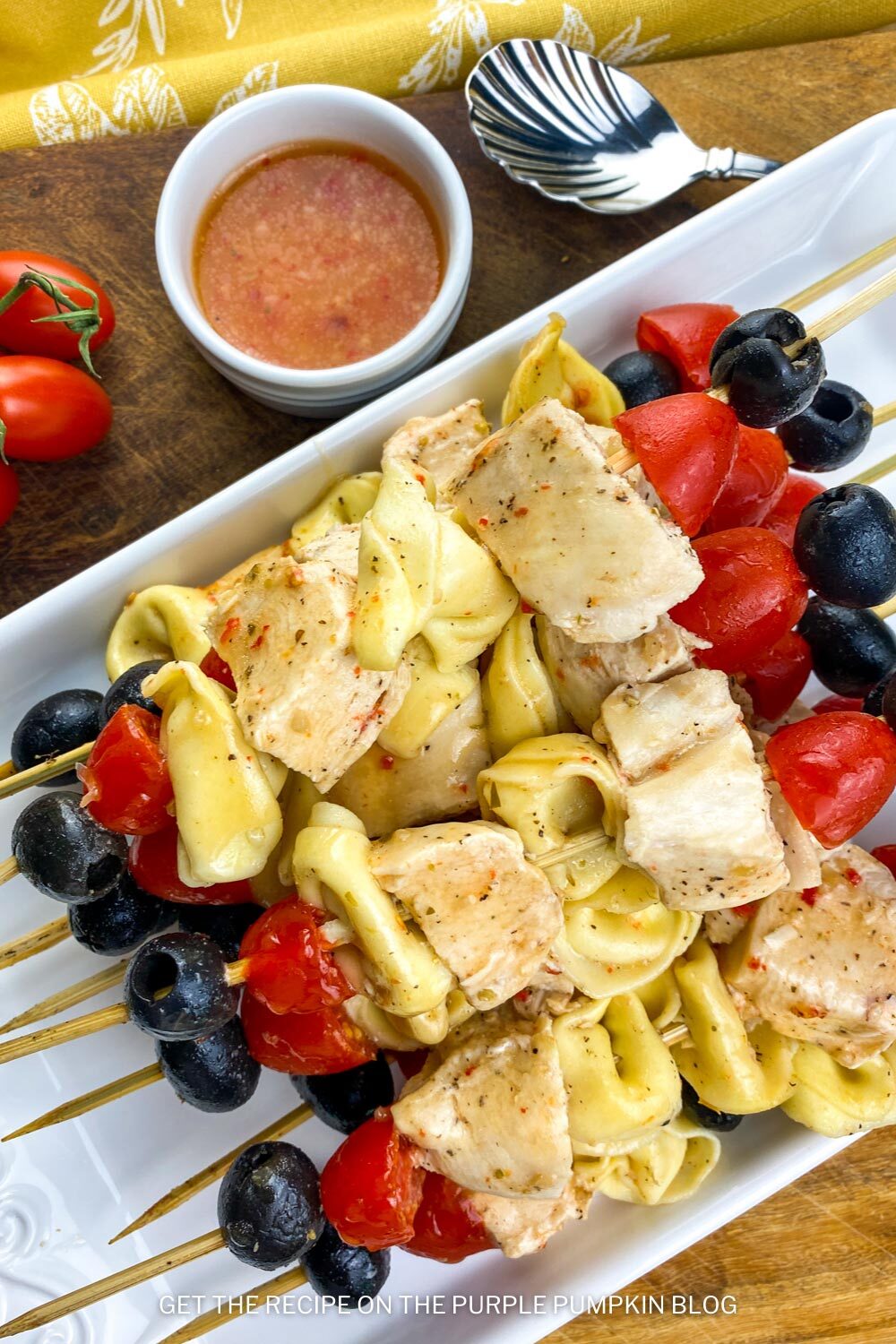 Summer Appetizer Idea - Tortellini & Chicken Skewers