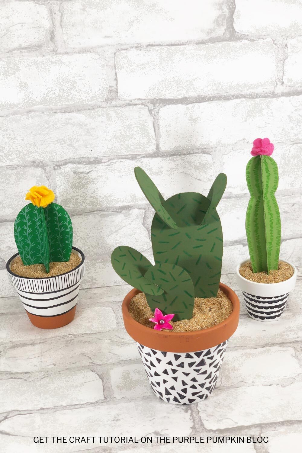Trio of Cacti Made with Cardboard!