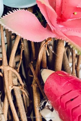 Adding Glue to Wreath