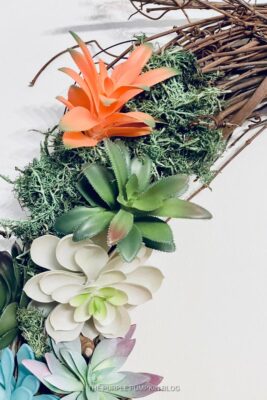 Attaching Succulents to Wreath