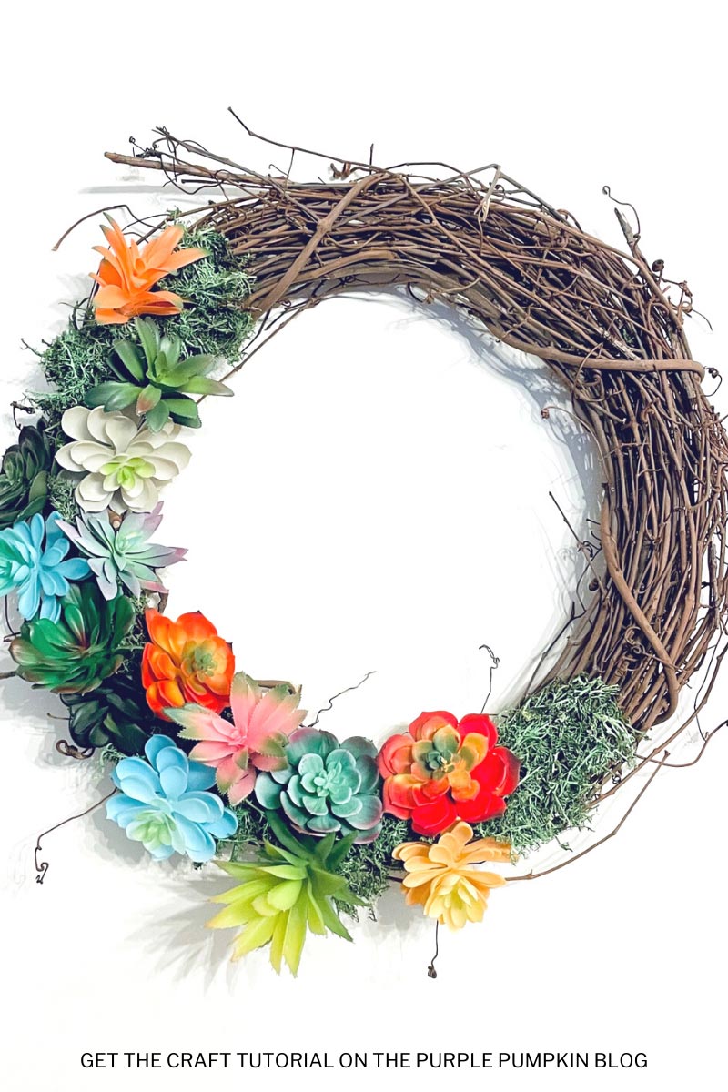 Simple Artificial Succulent Wreath Craft