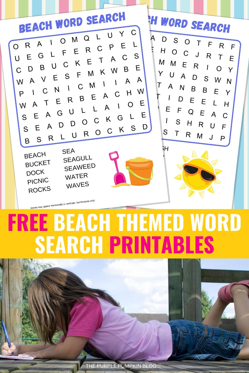 Free Beach Themed Word Search Printables