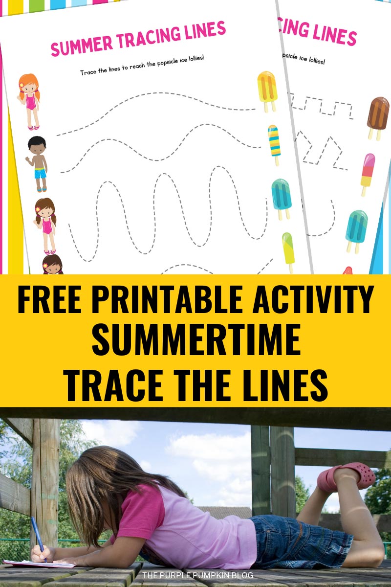Free Printable Activity Summertime Trace the Lines