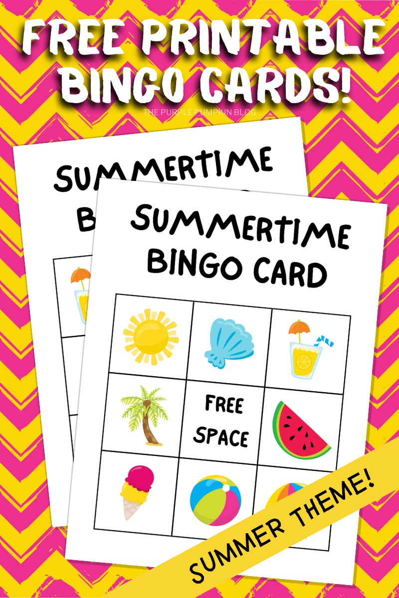 Free Printable Bingo Cards! Summer Theme!