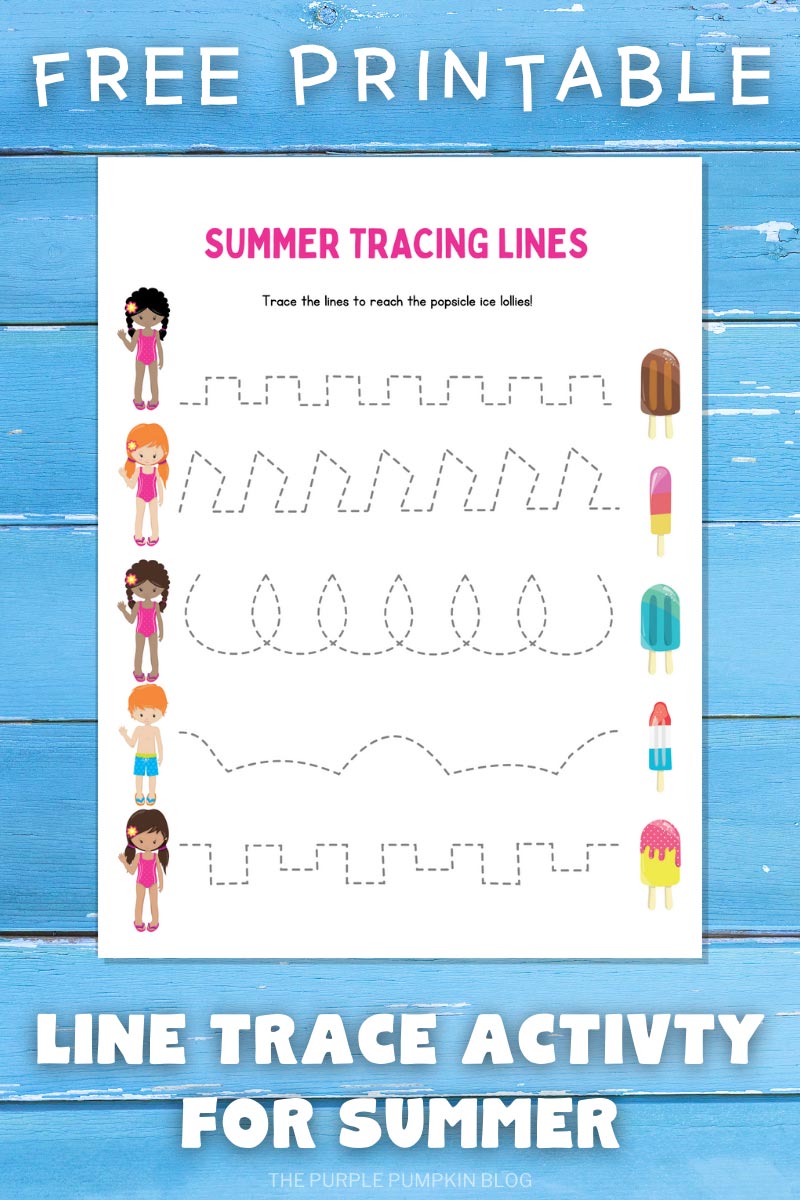 Free Printable Line Trace Activity for Summer