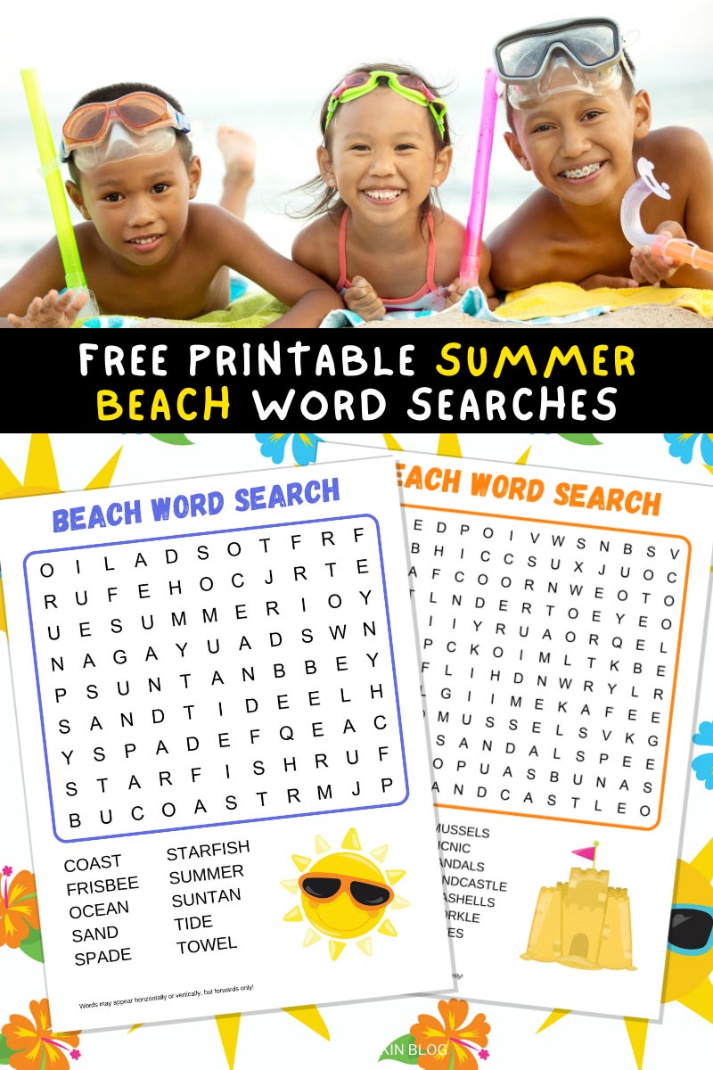 Free Printable Summer Beach Word Searches