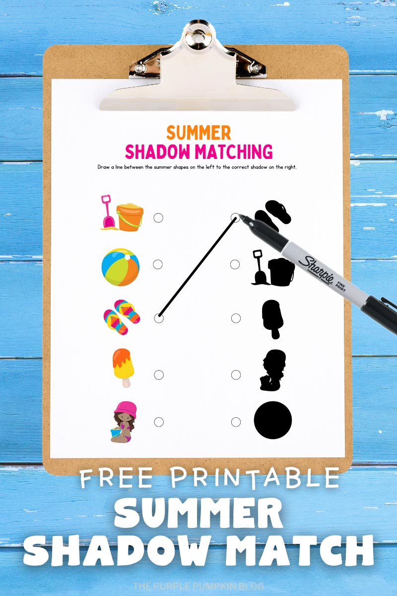 Free Printable Summer Shadow Match