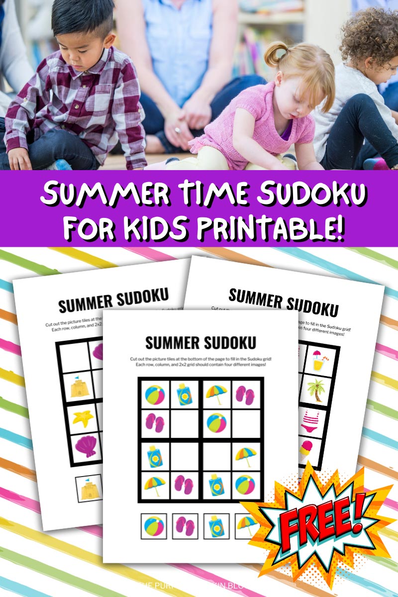 Free Summertime Sudoku for Kids Printable