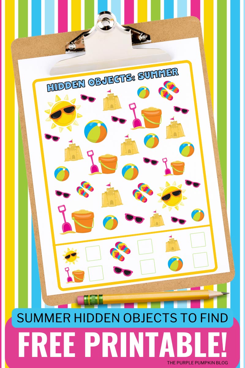 Summer Hidden Objects to Find (Free Printable!)