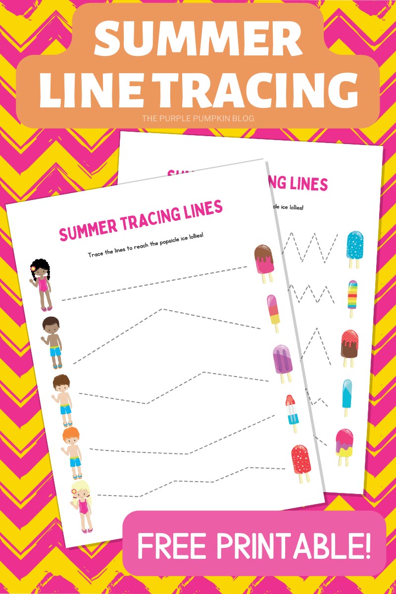 Summer Line Tracing Free Printable