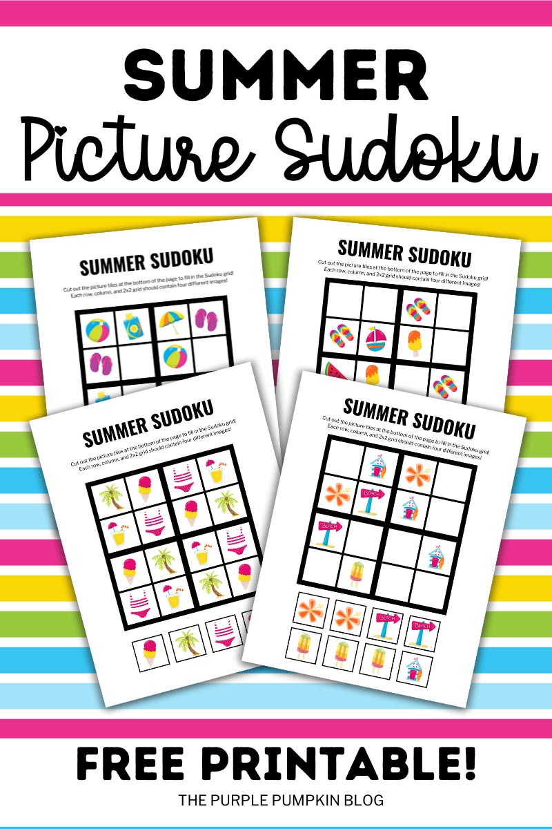 Summer Picture Sudoku Free Printable
