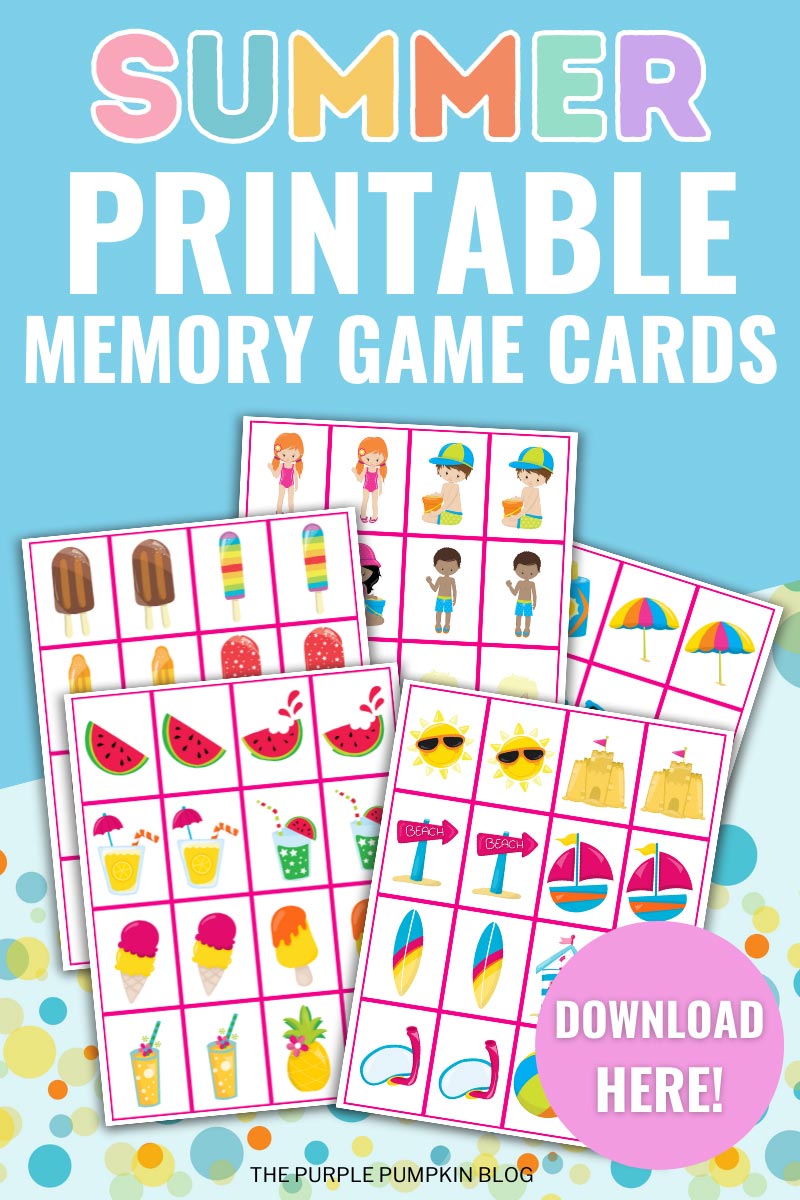 Summer Printable Memory Game Cards