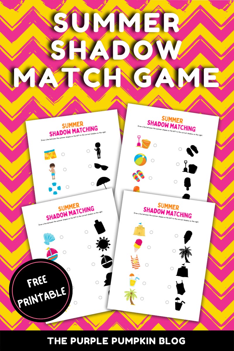 Summer Shadow Match Game Free Printable!