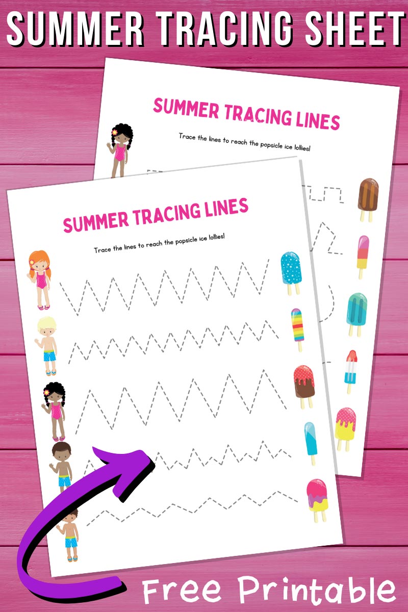 Summer Tracing Sheet Free Printable