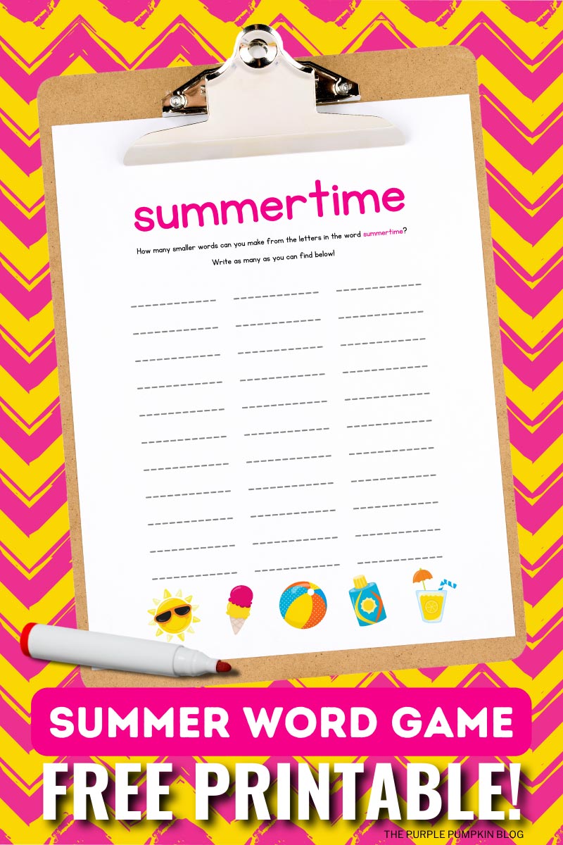 Summer Word Game Free Printable!