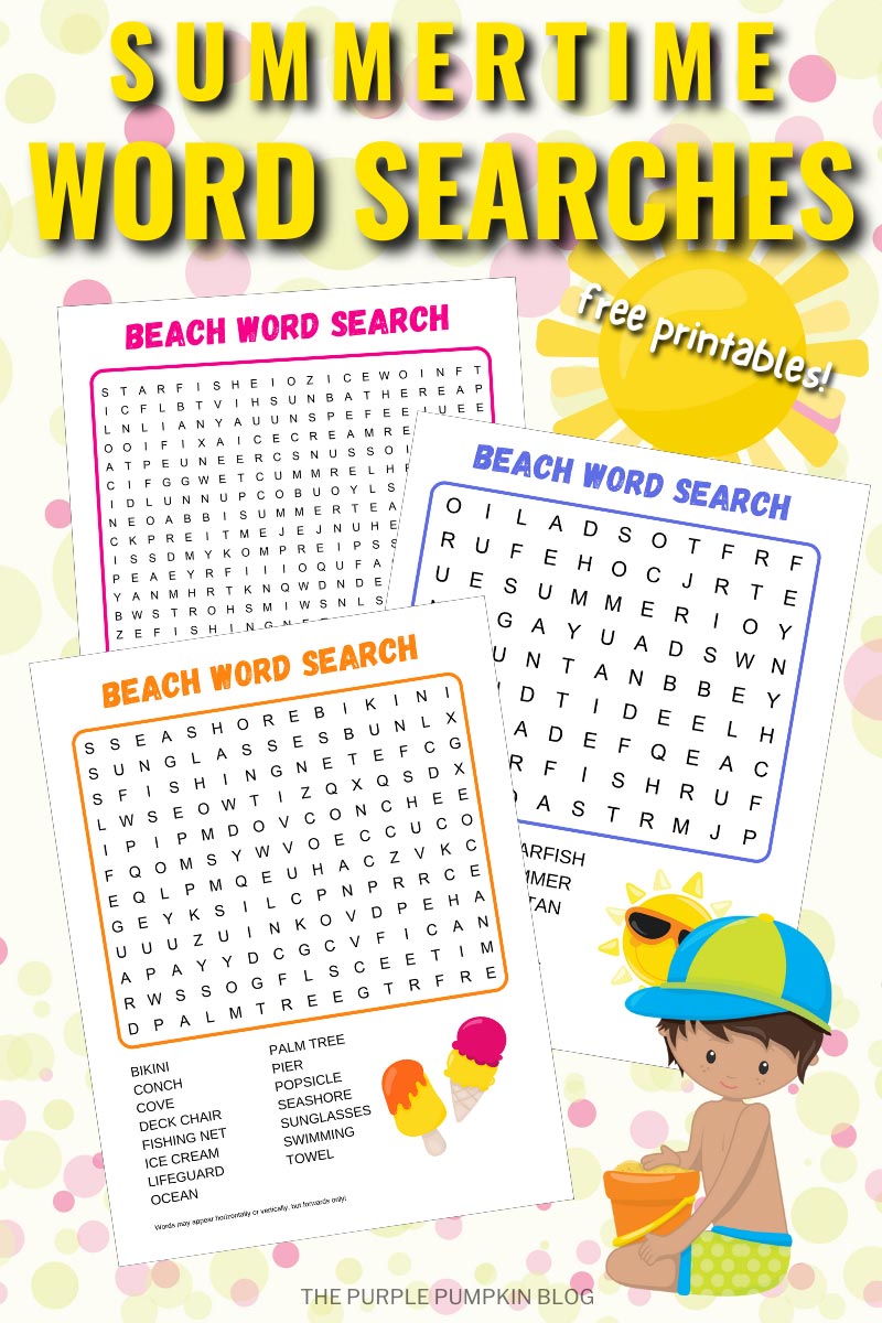 Summertime Word Searches to Print