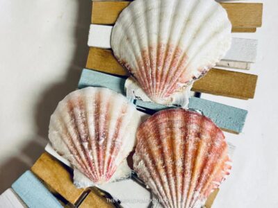 Adding Seashells to Wreath