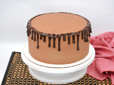 Chocolate Drip added to cake