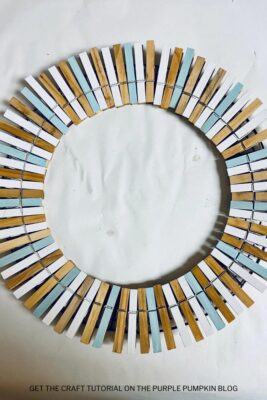 Clothespins Added to Wreath Form