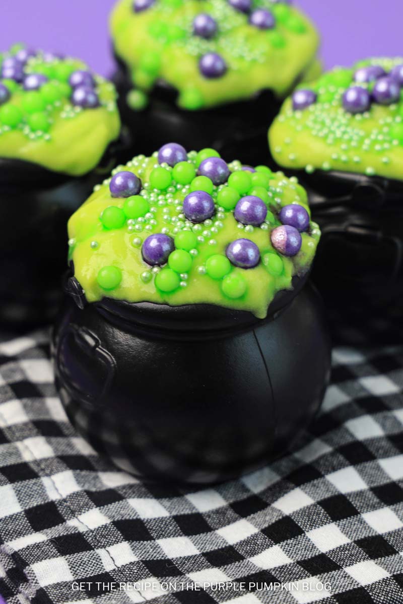 Dessert Recipe Idea for Halloween - Hocus Pocus Cauldron Pudding Cups