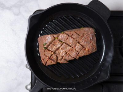 Grilling Flat Iron Steak in Pan